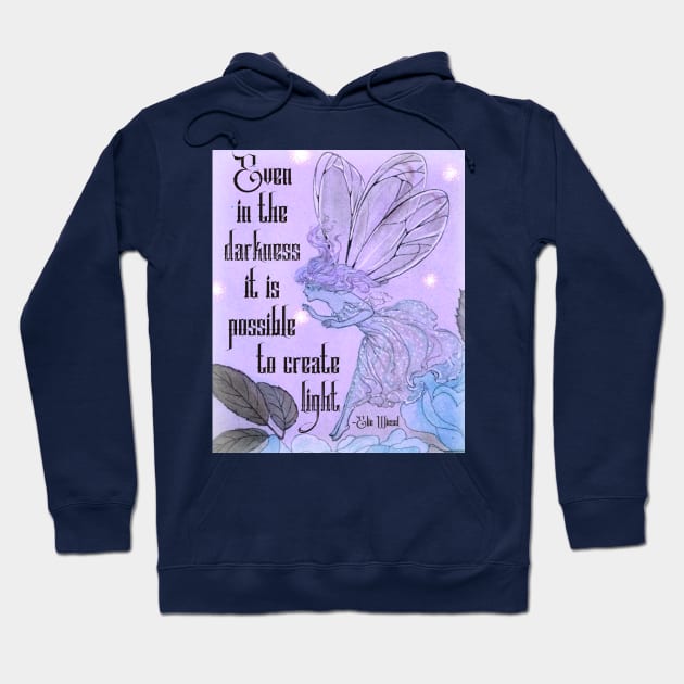 Magical Sapphic Fairy Vintage Art with Elie Wiesel Quote Hoodie by ichewsyou